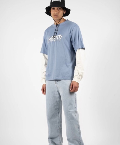 「WASTED PARIS」 長袖Tシャツ L ブルー メンズ_画像2