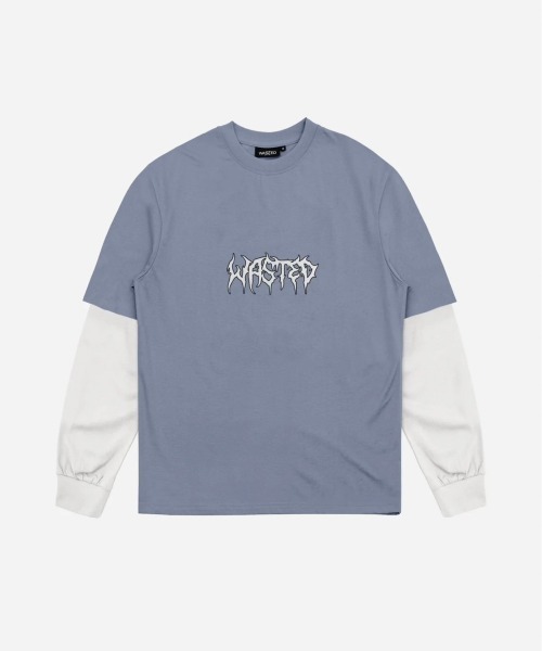 「WASTED PARIS」 長袖Tシャツ L ブルー メンズ_画像3