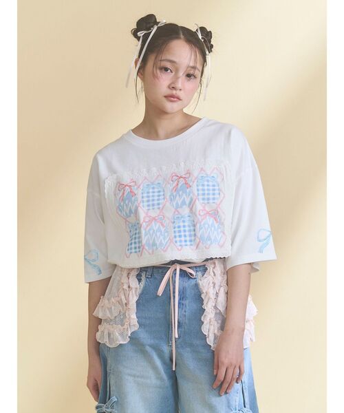 tシャツ ひみつのゆらめきフレームTee レディースの画像