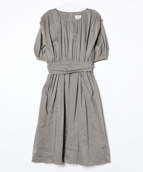 LANVIN en Bleu 「LANVIN Bleu」 7分袖ワンピース 38 グリーン 