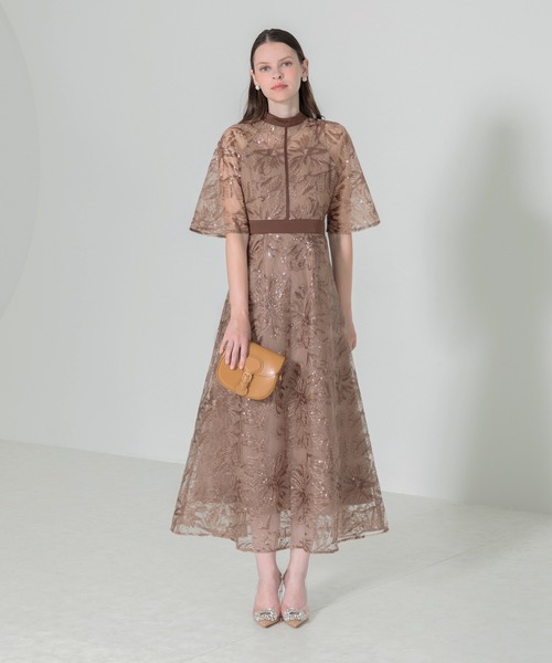「Leja」 半袖ワンピース MEDIUM ブラウン レディース