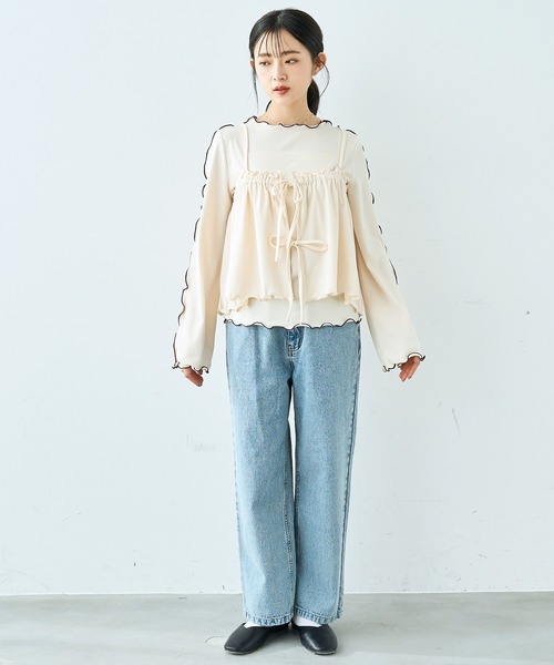 「mil」 ベスト X-SMALL アイボリー レディース_画像6