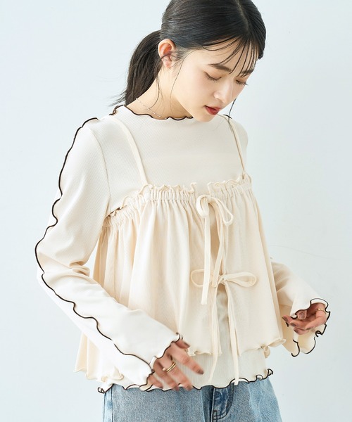 「mil」 ベスト X-SMALL アイボリー レディース_画像7