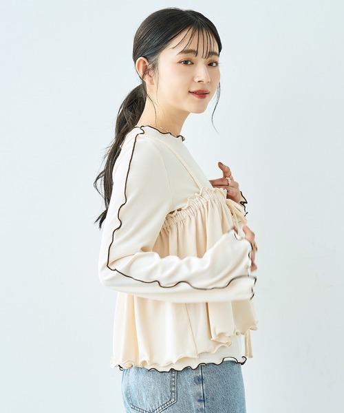 「mil」 ベスト X-SMALL アイボリー レディース_画像9