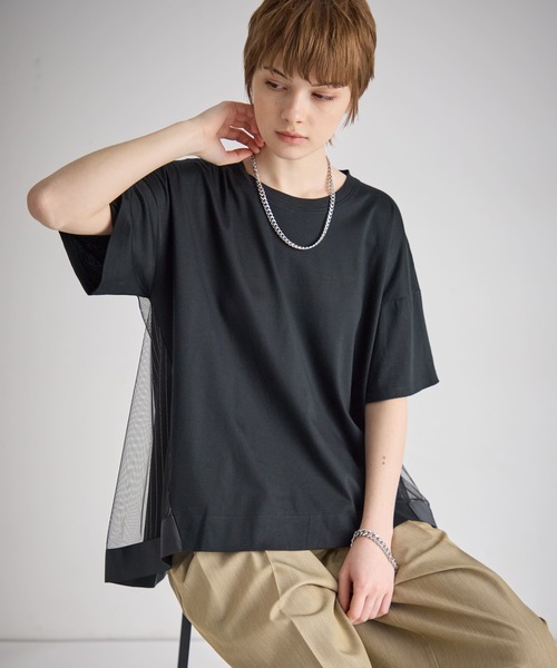 ATSURO TAYAMA（アツロウタヤマ） tシャツ 半袖 メッシュ使い重ね着風 