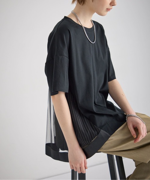 ATSURO TAYAMA（アツロウタヤマ） tシャツ 半袖 メッシュ使い重ね着風