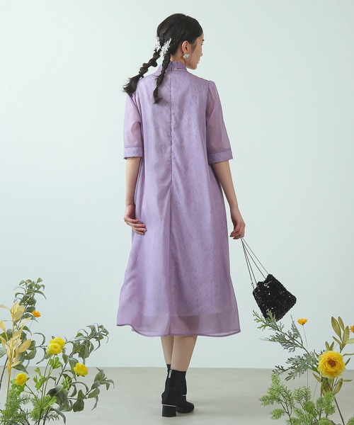 「Kana」 半袖ワンピース M ラベンダー レディース_画像8
