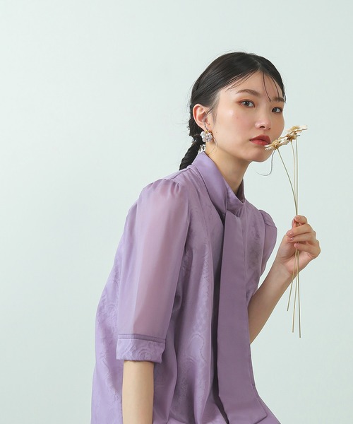 「Kana」 半袖ワンピース M ラベンダー レディース_画像9