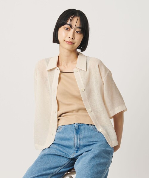 BEAUTY＆YOUTH UNITED ARROWS ブラウス シャツ 夏 半袖 ポリエステル 