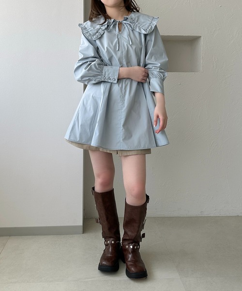 「apres jour clair」 長袖ワンピース X-LARGE オフホワイト レディース_画像2