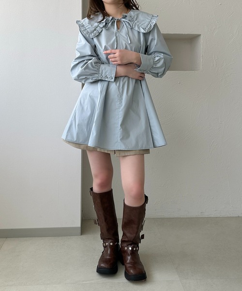 「apres jour clair」 長袖ワンピース X-LARGE オフホワイト レディース_画像3