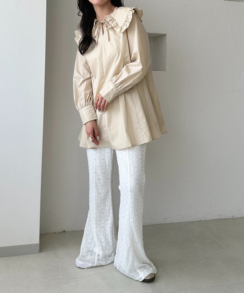 「apres jour clair」 長袖ワンピース X-LARGE オフホワイト レディース_画像7