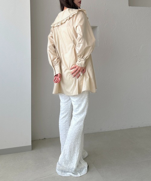 「apres jour clair」 長袖ワンピース X-LARGE オフホワイト レディース_画像8