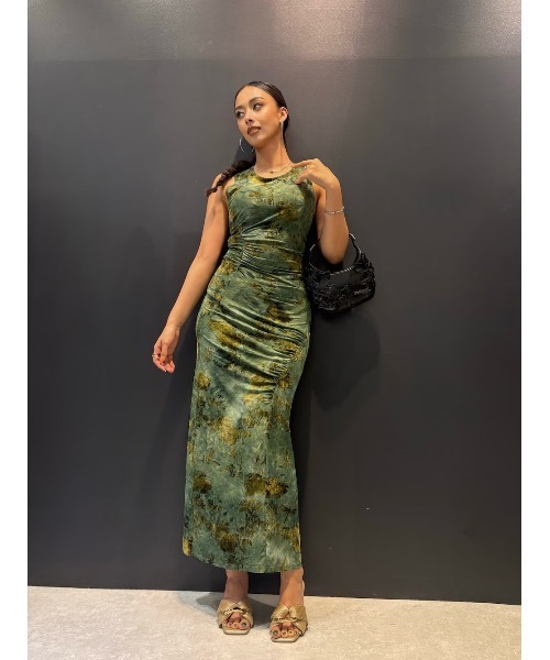 デシグアル　Desigual　ロングワンピース　ストレッチ　ボタニカル　花 Desigual（デシグアル） パーティードレス ワンピース フロック加工