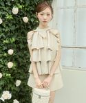 ブラウス シャツ 夏 ビジューネックアメスリブ...の詳細画像5