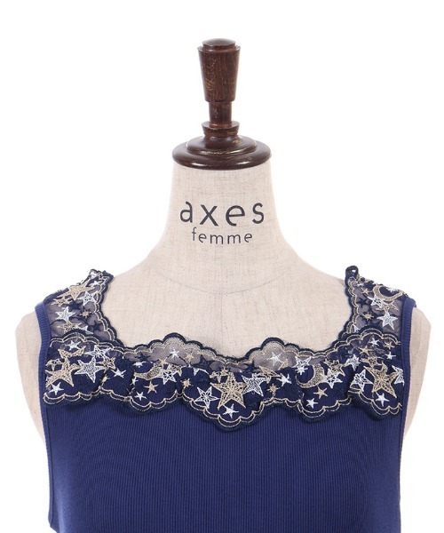 axes femme（アクシーズ ファム） タンクトップ ノースリーブ ルミナス
