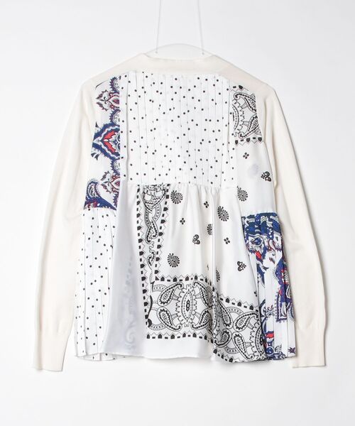 「Sacai」 ビジューニットカーディガン 1 ホワイト レディース_画像2