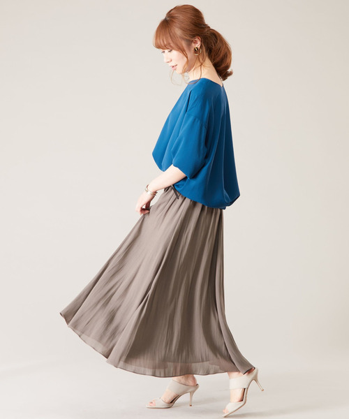 リエス⭐︎ロングシアーギャザースカート セール】ロングシアーギャザースカート（スカート）｜Liesse