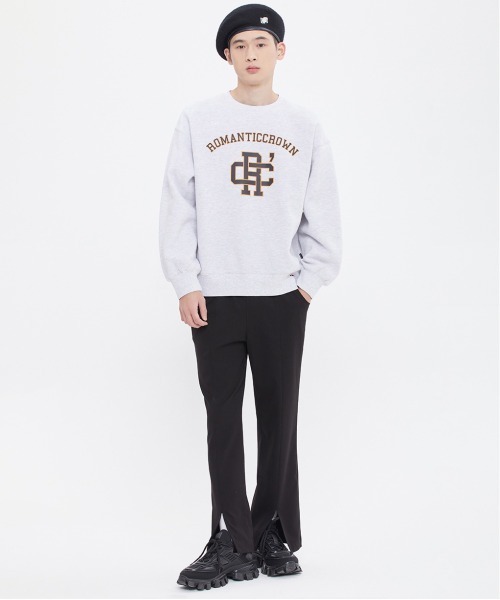 ROMANTIC CROWNのATHLETIC LOGO CREWNECK 全3色 ROMANTIC CROWN☆関税込 男女OK RECENT LOGO SWEAT SHIRT