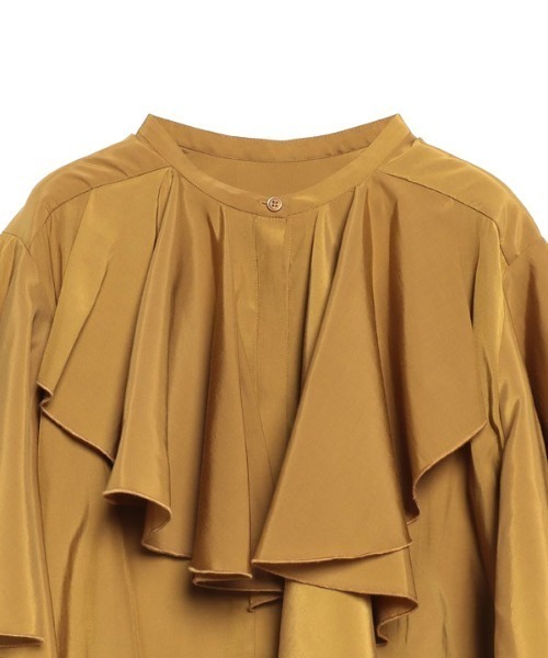 anuans（アニュアンス） シャツ ブラウス アシメフリルバンドカラー