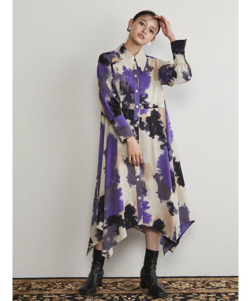 MURUA ワンピース　美品❤️ フラワーMIXサテンドットワンピース[LA36-26R602]｜URBAN