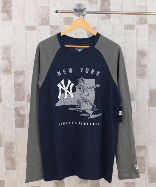 NEW ERA ニューエラ ラグラン切替クルーネックロングTシャツ NEW ERA tシャツ ラグラン切替クルーネックロングTシャツ LONG