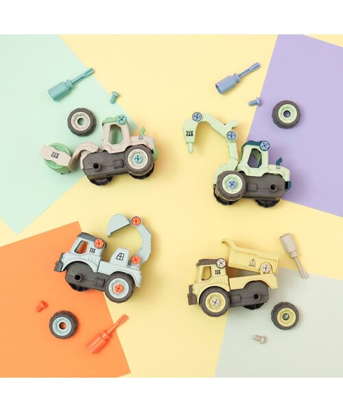 手作り木製ミニカー2台セット おもちゃ 「F.O.TOYBOX」 DIY TOY CARS 2_組み立ておもちゃ