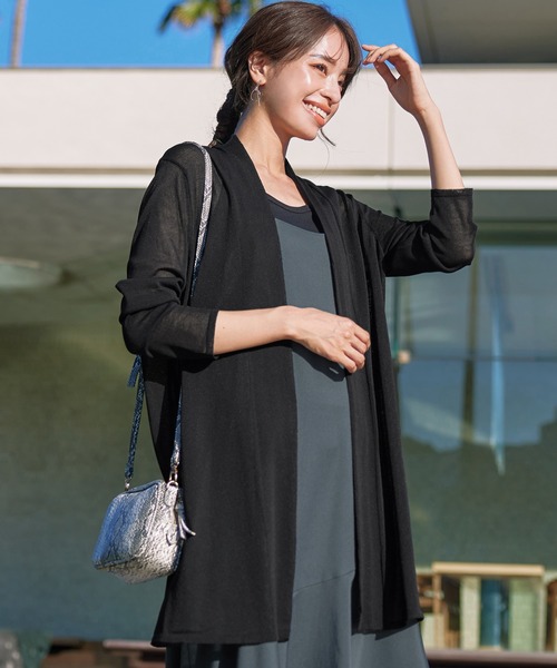 【fleur】【Ｌ〜５Ｌ】【UVカット・接触冷感】サラサラテレコトッパーロングカーディガン 楽天市場】接触冷感 ランダムテレコロングトッパーカーディガン