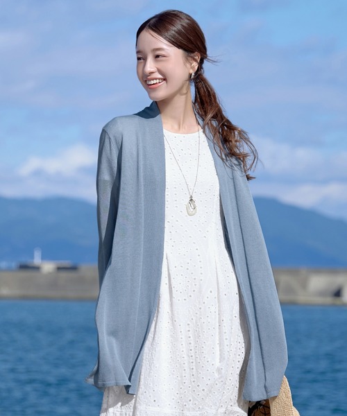 Tiaclasse カーディガン 「UVケア・接触冷感」ロングトッパー  