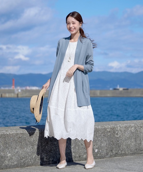 新品　洗える　TOCCAꕤＡＪＩＳＡＩ　ロングカーディガン　フリーサイズ ウォッシャブル】ボンディングジャージロングカーディガン