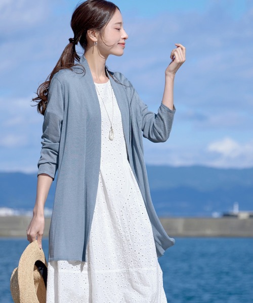 Tiaclasse カーディガン 「UVケア・接触冷感」ロングトッパー