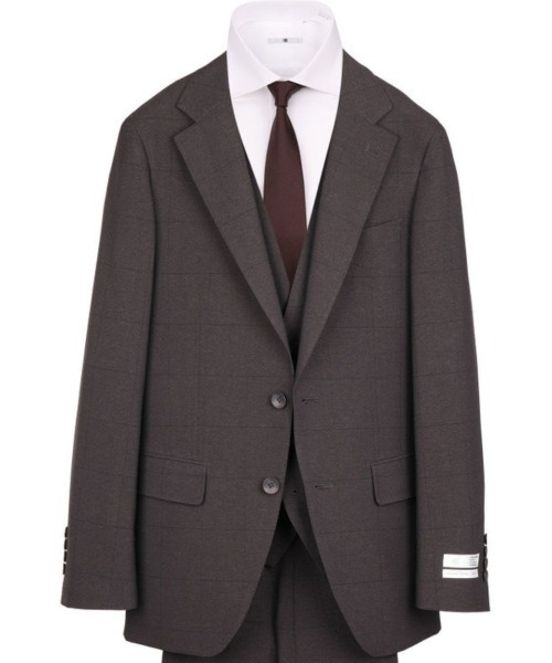 SUIT SELECT ネイビー スーツ スリーピース A5 SLIM TAPERED_2】【春夏】2釦シングルスリーピーススーツ 0