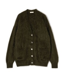 【ゆうこ】Deres カシミアファーカーディガン　ブラウン DES PRES（デプレ） カーディガン ピュアカシミヤファー Vネック