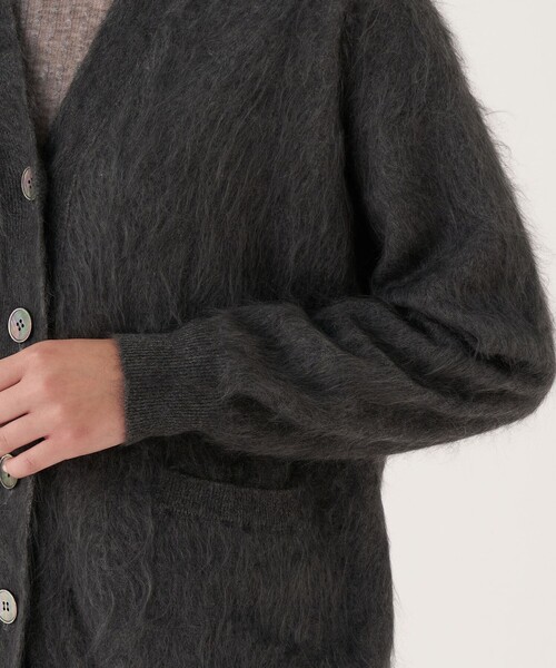 PRE カシミヤファーVネックカーディガン ピュアカシミヤファー Vネックカーディガン（カーディガン/ボレロ