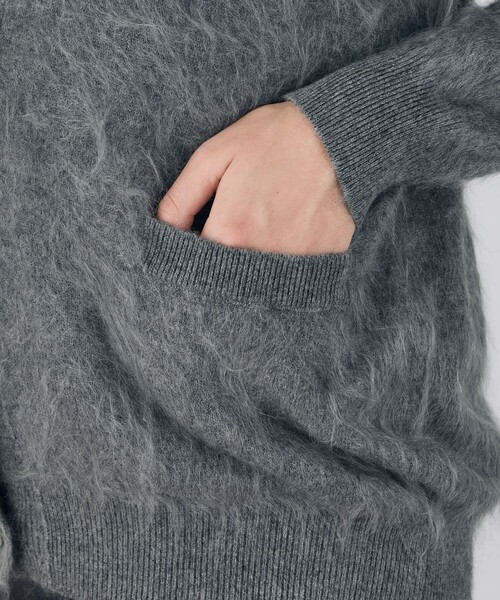 美品 23AW DES PRES デプレ ピュアカシミヤファー Vネックカーディガン サイズF カーキ レディース 古着 中古 USED DES PRES（デプレ） カーディガン ピュアカシミヤファー Vネック