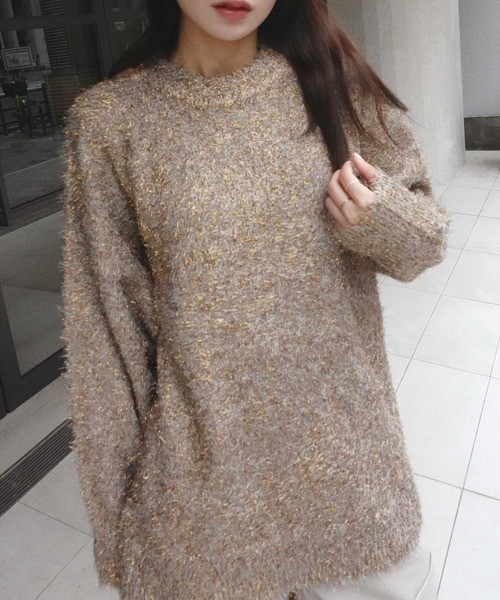 ニット セーター 「AULA」グリッターウェーブニットトップス レディース Glitter Wave Knit Tops – aula-tokyo