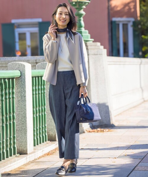 J.PRESS ニット セーター 「洗える」RAYON STRETCH PLAIN クルー