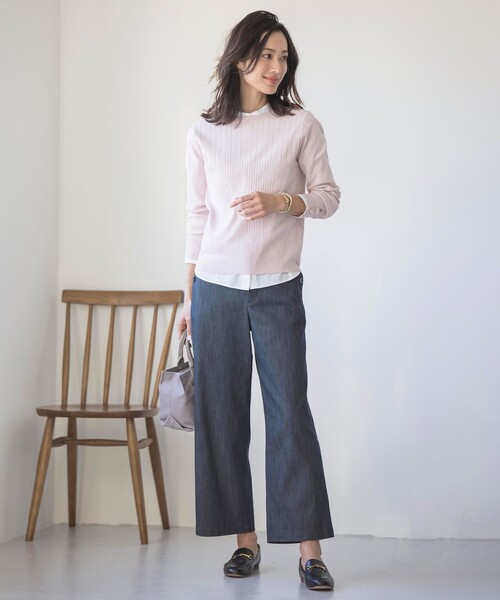 【洗える】RAYON STRETCH PLAIN クルーネック ニット 洗える】RAYON STRETCH PLAIN クルーネック ニット / J.PRESS