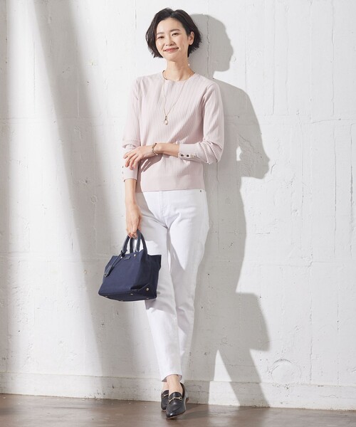 J.PRESS ニット セーター 「洗える」RAYON STRETCH PLAIN クルー