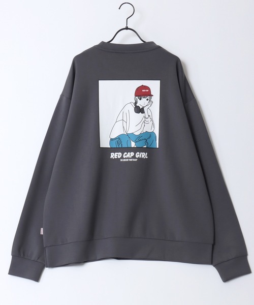 極美品 90s 45rpm スウェット トップス M レッド グレー RED CAP GIRL トレーナー スウェット 2025AW新柄 Red Cap Girl