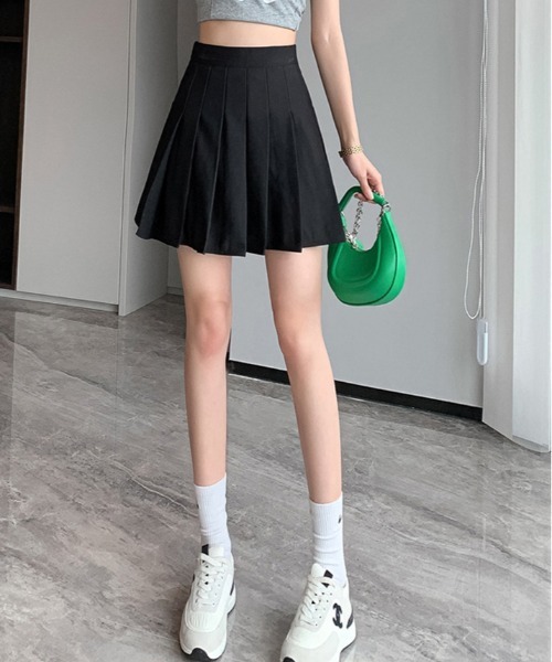 スカート ストレッチで動きやすさも クラシック プリーツ ミニスカート
