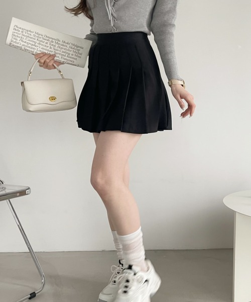 スカート ストレッチで動きやすさも クラシック プリーツ ミニ