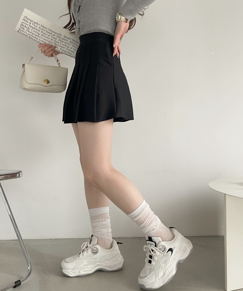 スカート ストレッチで動きやすさも クラシック プリーツ ミニスカート