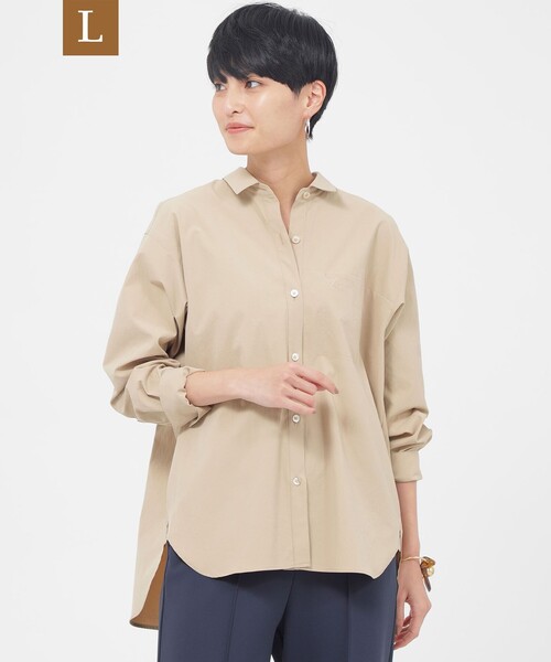 ブラウス シャツ 「L」「ウォッシャブル」「接触冷感」「吸水速乾」「UV対策」ソフトタイプライターベーシックシャツ レディース