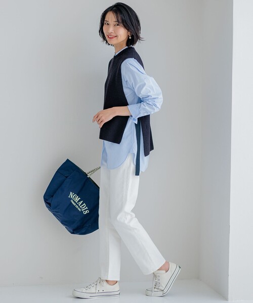 ブラウス シャツ 「Oggi4月号掲載/洗える」CANCLINI バンドカラー シャツ レディース trim_ofcrs_itemc53c3e8ecb1611e