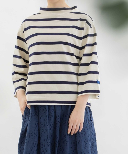 ノップドゥノッド nop de nod USコットンボトルネック7分袖 （ブルー） nop de nod tシャツ USコットンボトルネック7分袖 レディース