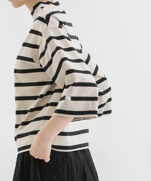 nop de nod tシャツ USコットンボトルネック7分袖 レディース