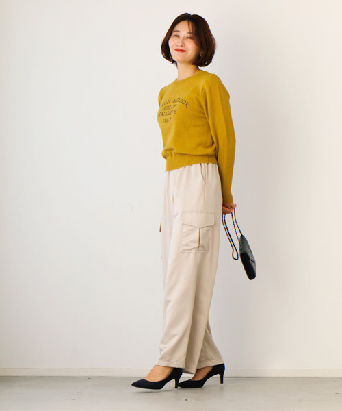 tシャツ 大人の新アイテム！今買い足すロゴニットキレカジコーデ集 レディース Ehre style tシャツ 大人の新アイテム！今買い足すロゴニット