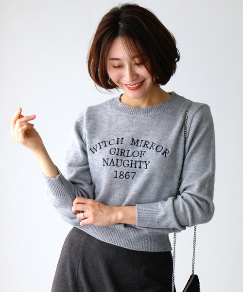 tシャツ 大人の新アイテム！今買い足すロゴニットキレカジコーデ集 レディース Ehre style tシャツ 大人の新アイテム！今買い足すロゴニット
