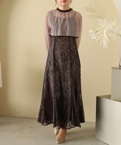 ASTORIA ODIER ドレス 3wayボレロ×マーメードレース刺繍
